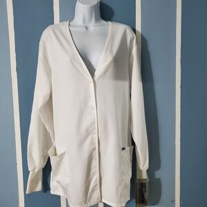 Grey's Anatomy White Button-Up Lan Coat, Runs Lg